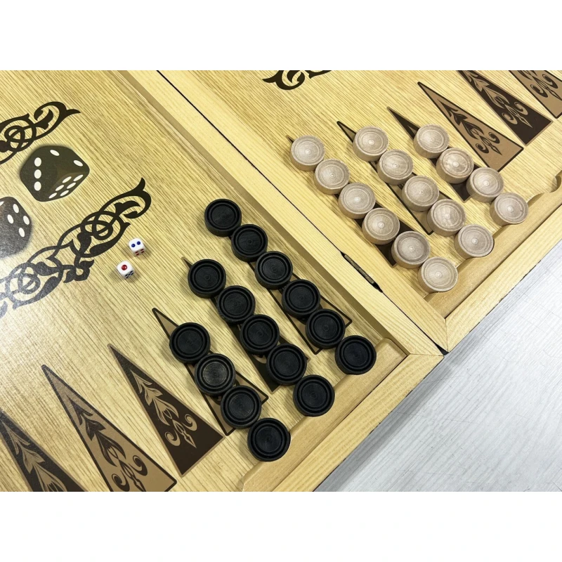 Нарды деревянные Красный узор большие 60 на 60 см