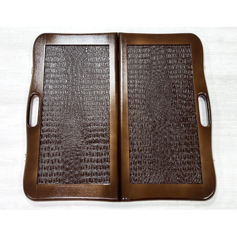 Нарды кожаные Презент с ручкой коричневые 55 см