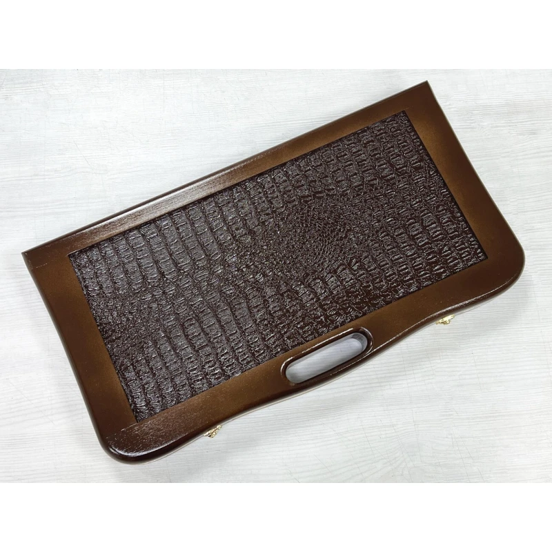 Нарды кожаные Презент с ручкой коричневые 55 см