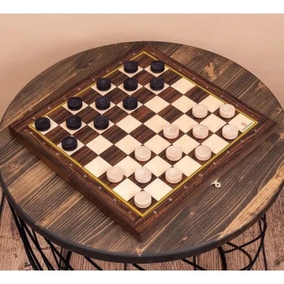 Шашки подарочные деревянные из бука 37 на 37 см 