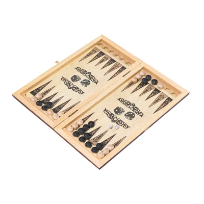 Нарды деревянные Зеленый узор малые 40 на 40 см