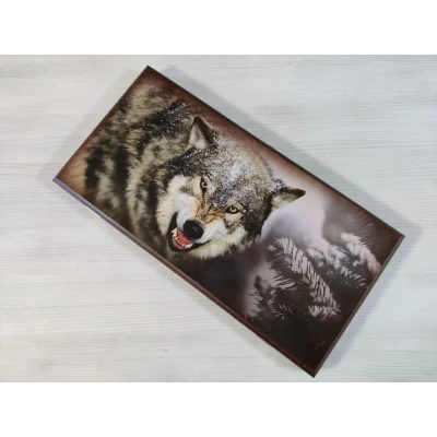 Нарды деревянные подарочные Волчий оскал средние 50 см