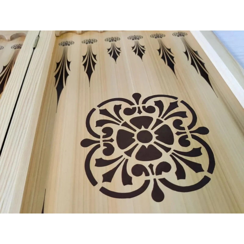 Нарды деревянные подарочные Волчий оскал средние 50 см