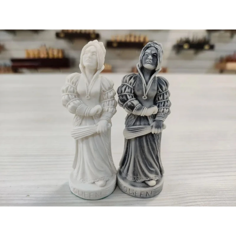 Шахматные фигуры подарочные Средневековье из литьевого мрамора без фигур