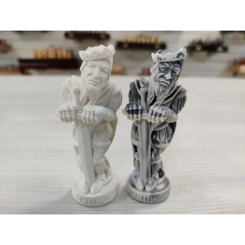 Шахматные фигуры подарочные Средневековье из литьевого мрамора без фигур