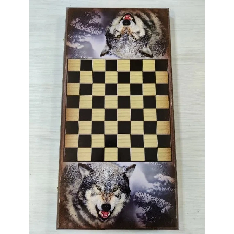 Нарды деревянные Волчий оскал большие 60 на 60 см