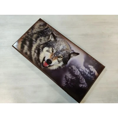 Нарды деревянные Волчий оскал большие 60 на 60 см