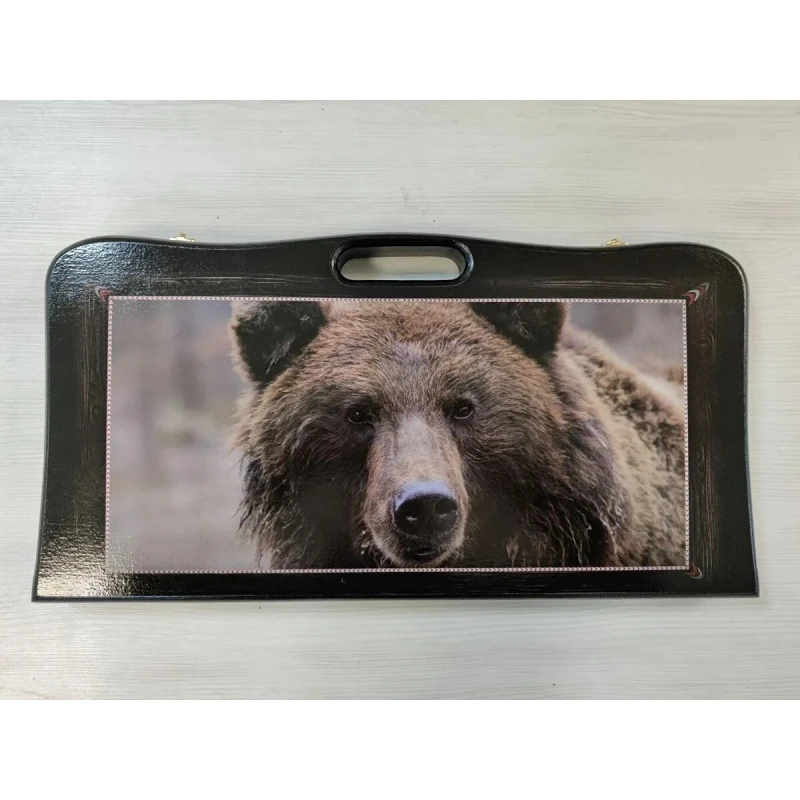 Нарды деревянные Медведь с ручкой подарочные 50 см