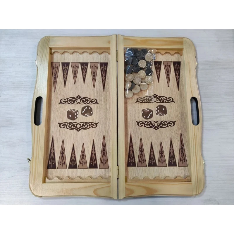 Нарды деревянные Медведь с ручкой подарочные 50 см