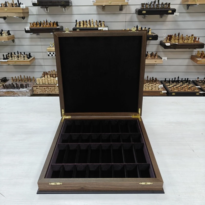 Шахматный ларец Турнирный без фигур орех 40 с ячейками