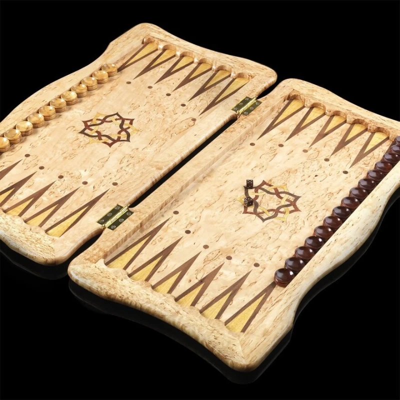 Нарды "Северное сияние" из карельской березы