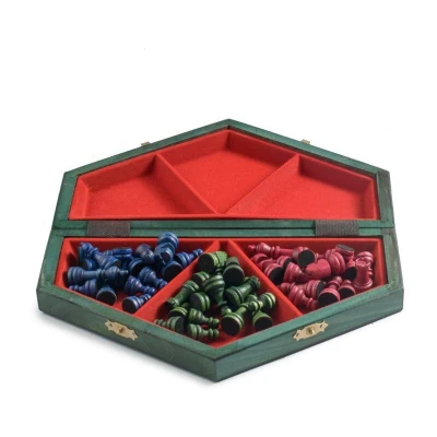 Шахматы на троих цветные большие