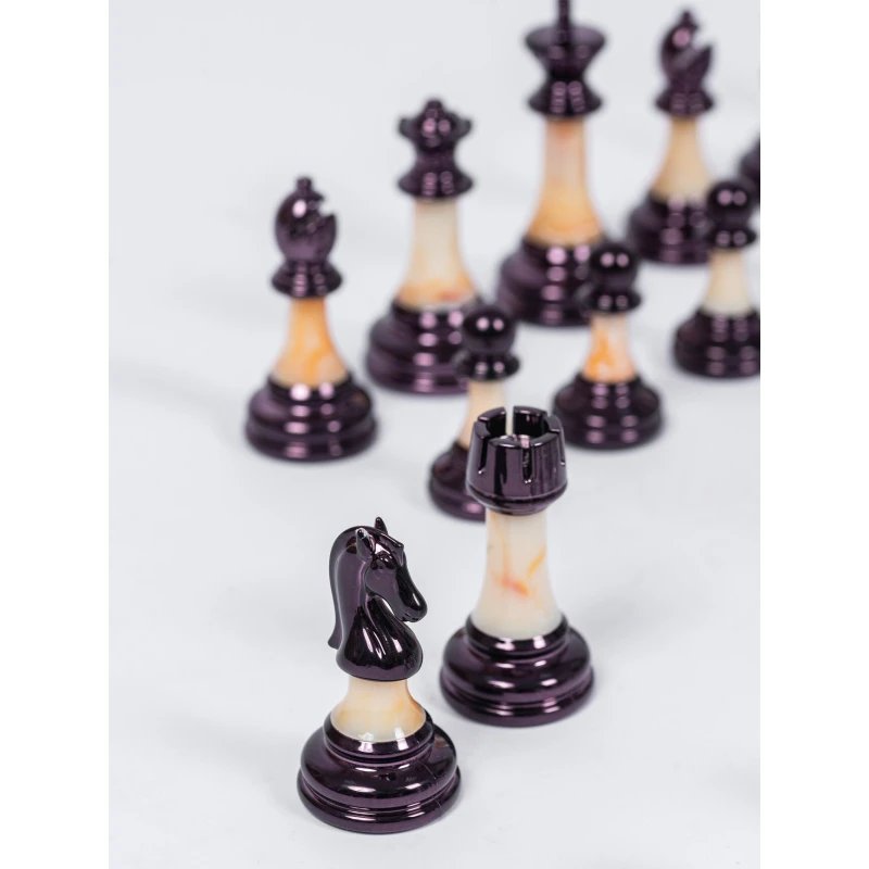Шахматные фигуры Итальянский дизайн темные Люкс
