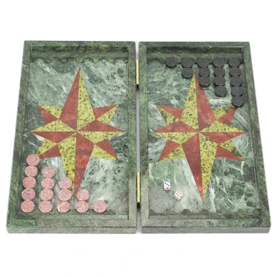 Нарды Звезда лемезит, змеевик 480х440х25 мм