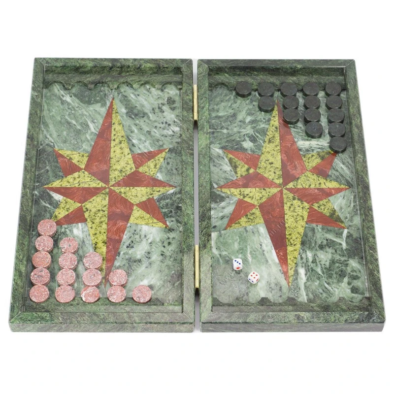 Нарды Звезда лемезит, змеевик 480х440х25 мм