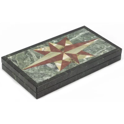 Нарды Звезда змеевик, лемезит, офиокальцит 480х440х25 мм