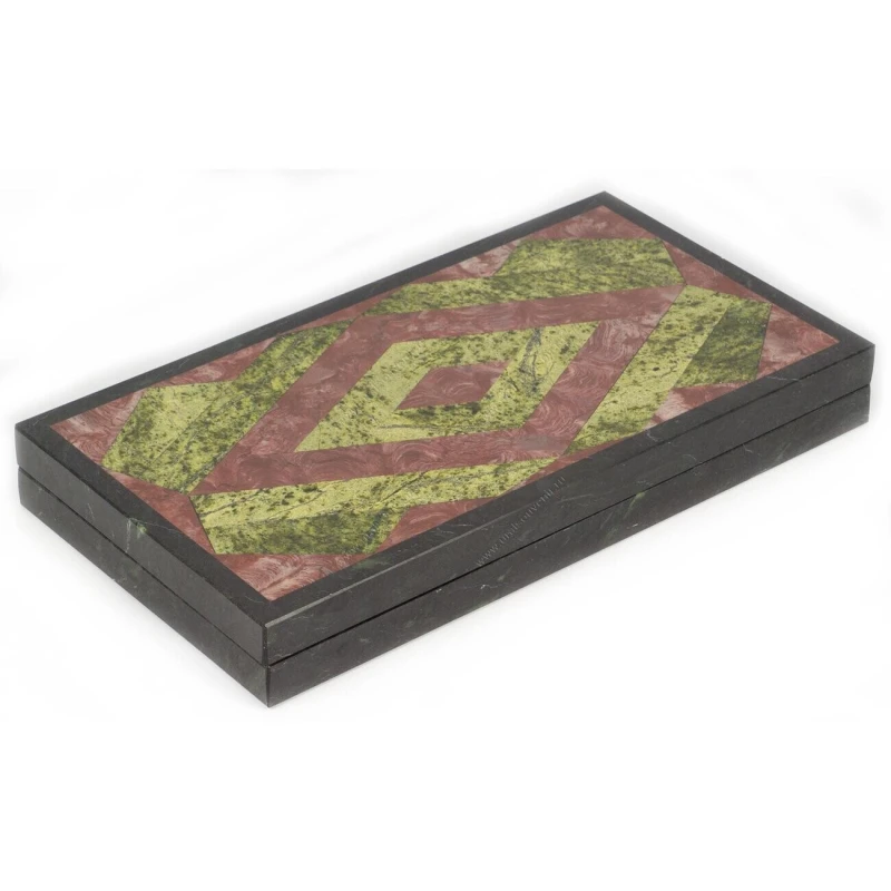 Нарды Ромб лемезит, змеевик 480х440х25 мм