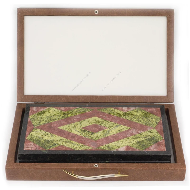 Нарды Ромб лемезит, змеевик 480х440х25 мм