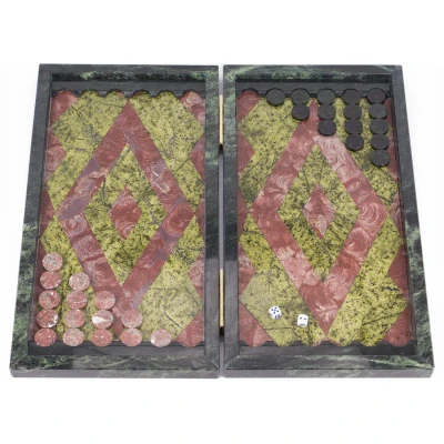 Нарды Ромб лемезит, змеевик 480х440х25 мм