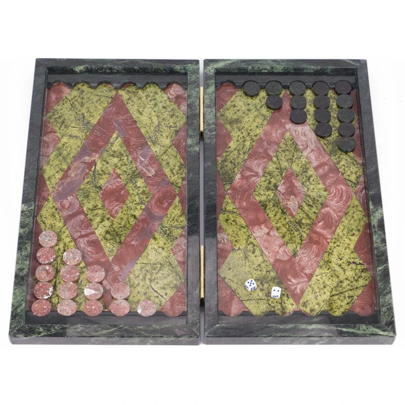 Нарды Ромб лемезит, змеевик 480х440х25 мм