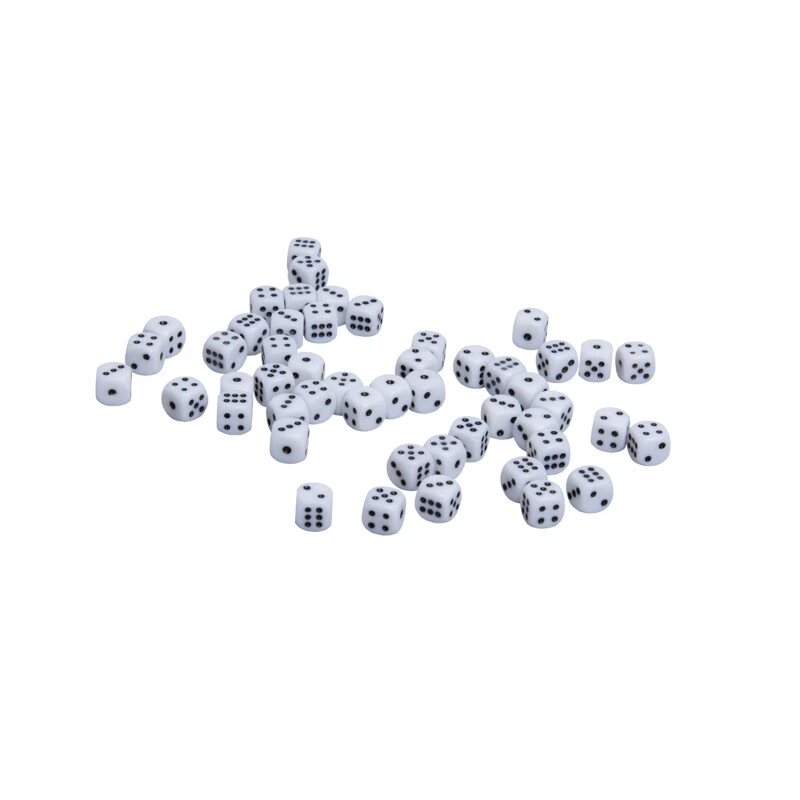 Кости игральные пластиковые, 10мм, 1 шт, цвет белый
