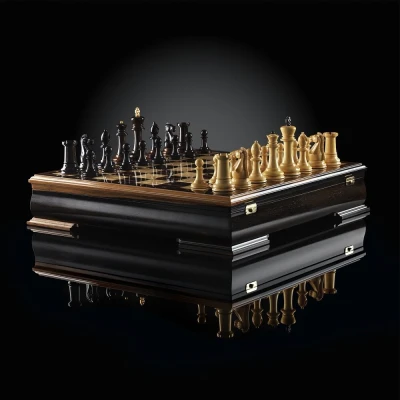 Шахматы Стаунтон Люкс (макассар/самшит)