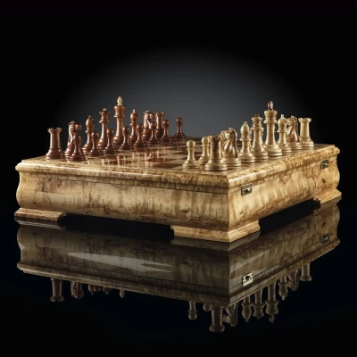 Шахматы Стаунтон Люкс Мини (карельская береза/бубинга)