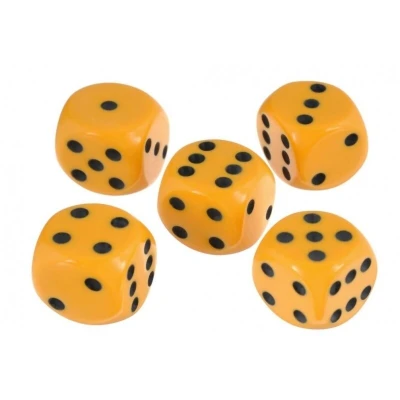 Кости игральные пластиковые, 20мм, 1 шт, цвет желтый