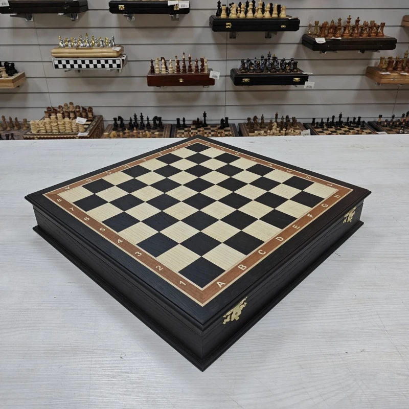 Шахматная доска ларец без фигур моренный дуб 40 см