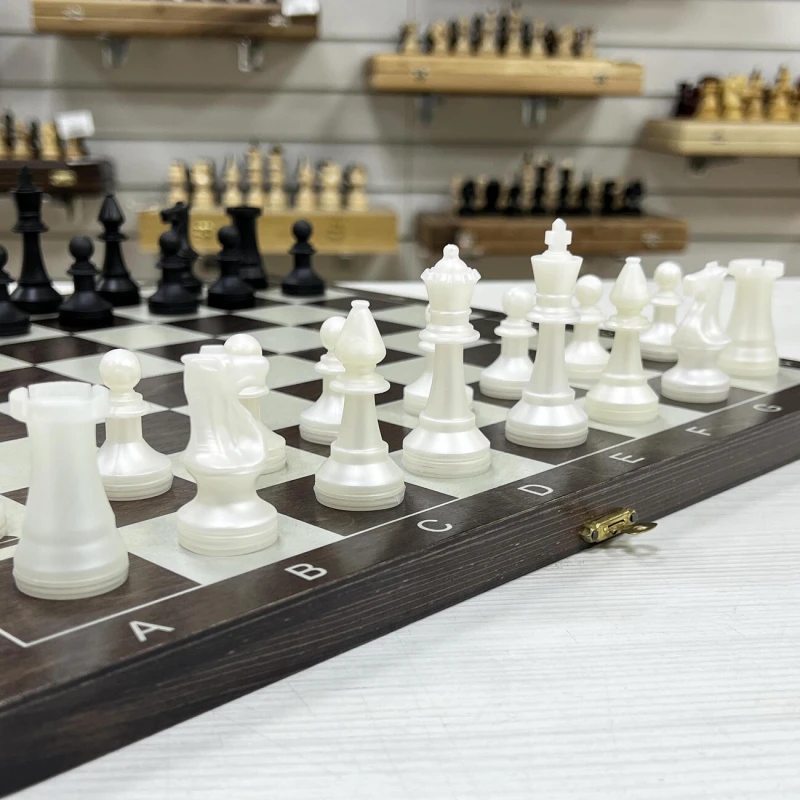 Набор шахматы нарды шашки венге серебро 40 см