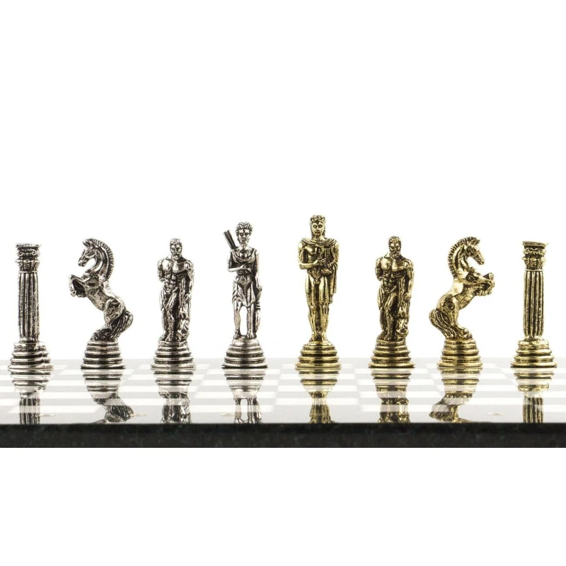 Шахматы "Греко-Римская война" 32х32 см мрамор/змеевик