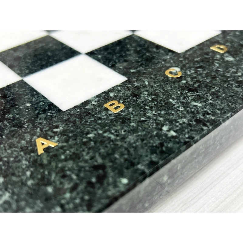 Шахматы каменные Стаунтон мрамор/змеевик фигуры литьевой мрамор 40 см