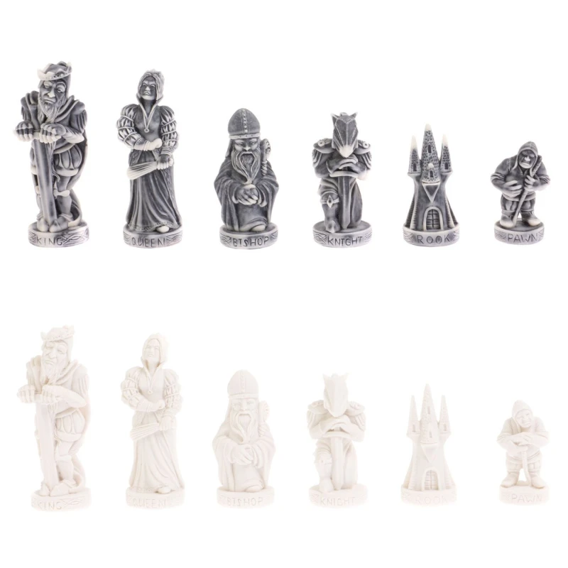Шахматы подарочные Средневековье 40 см из лемезита и мрамора
