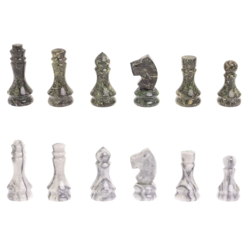 Шахматы нарды шашки каменные Герб РФ мрамор змеевик