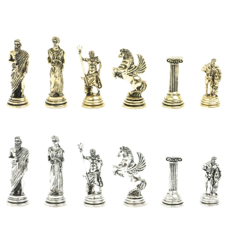 Шахматы подарочные Подвиги Геракла 28 см из мрамора и змеевика