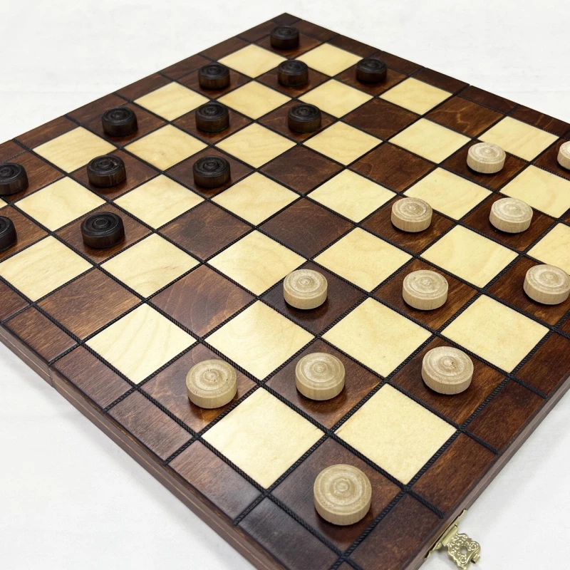 Шашки деревянные 64 клеточные с ячейками