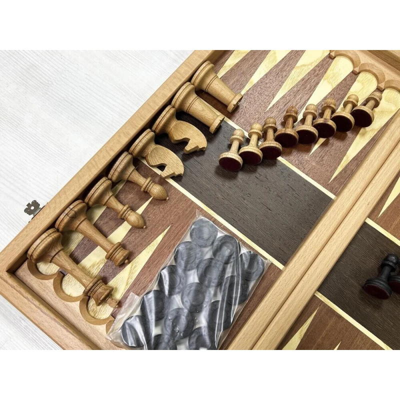 Шахматы нарды деревянные Турнирные красное дерево большие без утяжеления