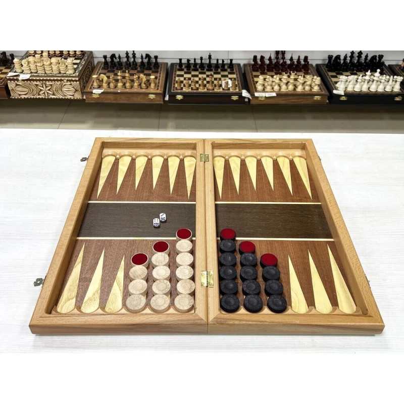 Шахматы нарды деревянные Турнирные красное дерево большие без утяжеления