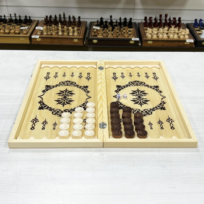 Шахматы нарды шашки для детей Игра три в одном 400*200*36