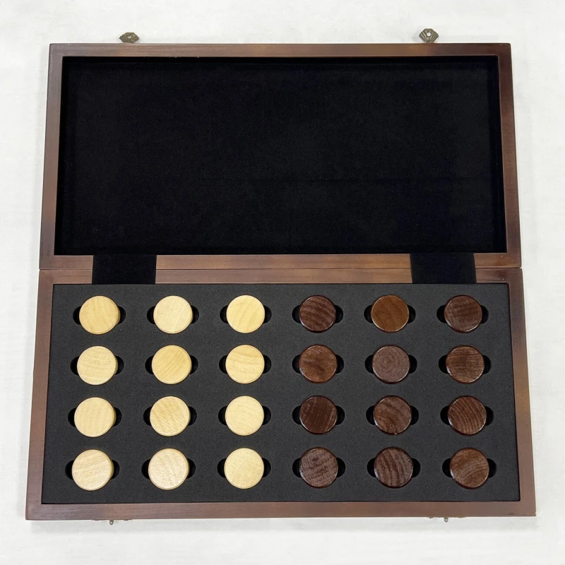 Шашки подарочные деревянные магнитные орех и клена 64 клетки