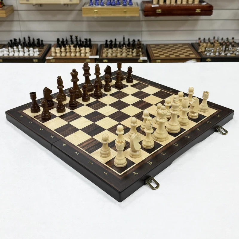 Шахматы деревянные магнитные Эбен 43 см