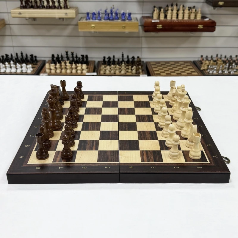 Шахматы деревянные магнитные Эбен 43 см