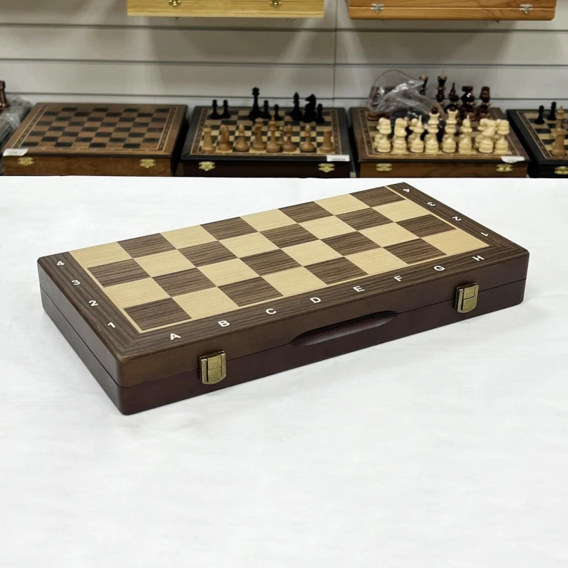 Шахматы деревянные подарочные магнитные Lavochkashop 39 см орех