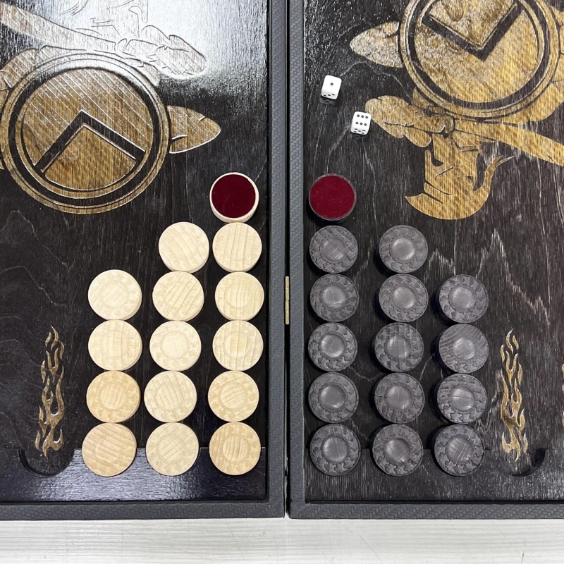 Нарды подарочные Спартанец 53 см в дипломате с ручкой