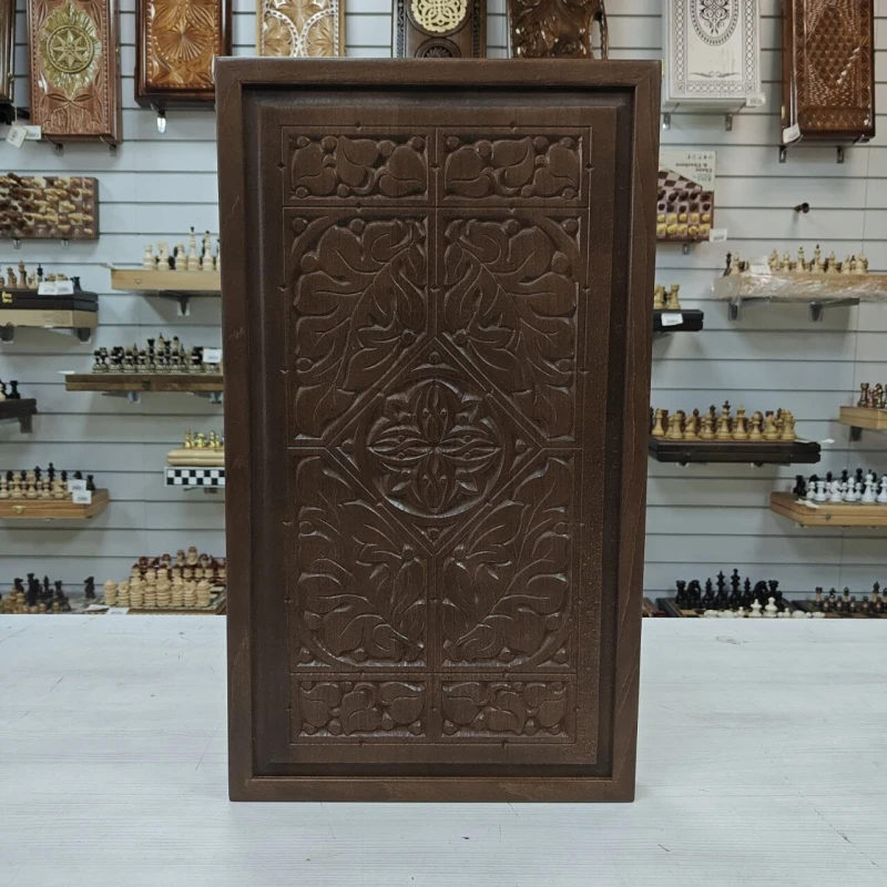 Нарды деревянные подарочные из массива бука Узоры 2 большие