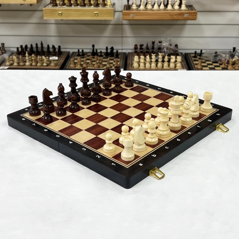 Шахматы ручной работы Тура магнитные 39 см с ячейками