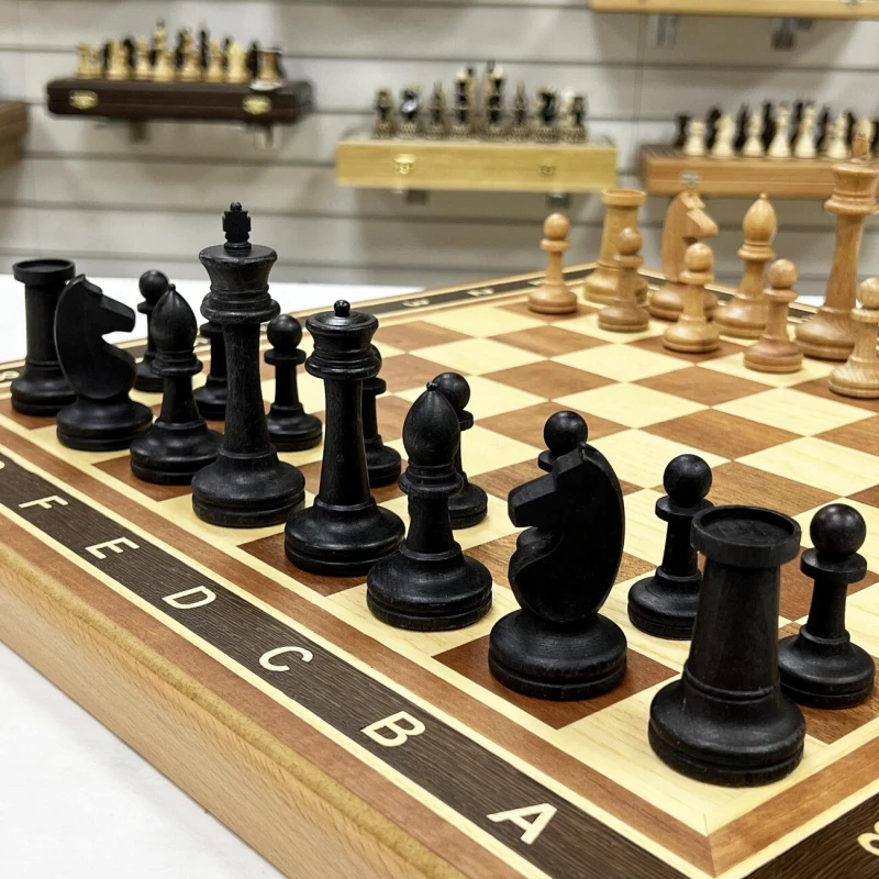 Шахматы Турнир красное дерево с утяжелением