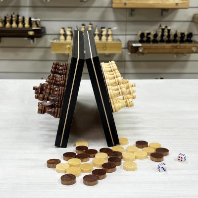 Шахматы подарочные амбассадор 3 в 1 магнитные 30 см