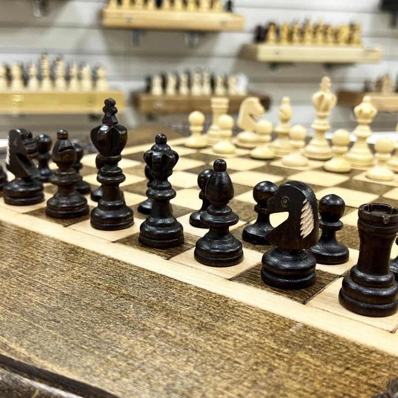 Шахматы нарды шашки резные Виноградная гроздь 50 см, Artash