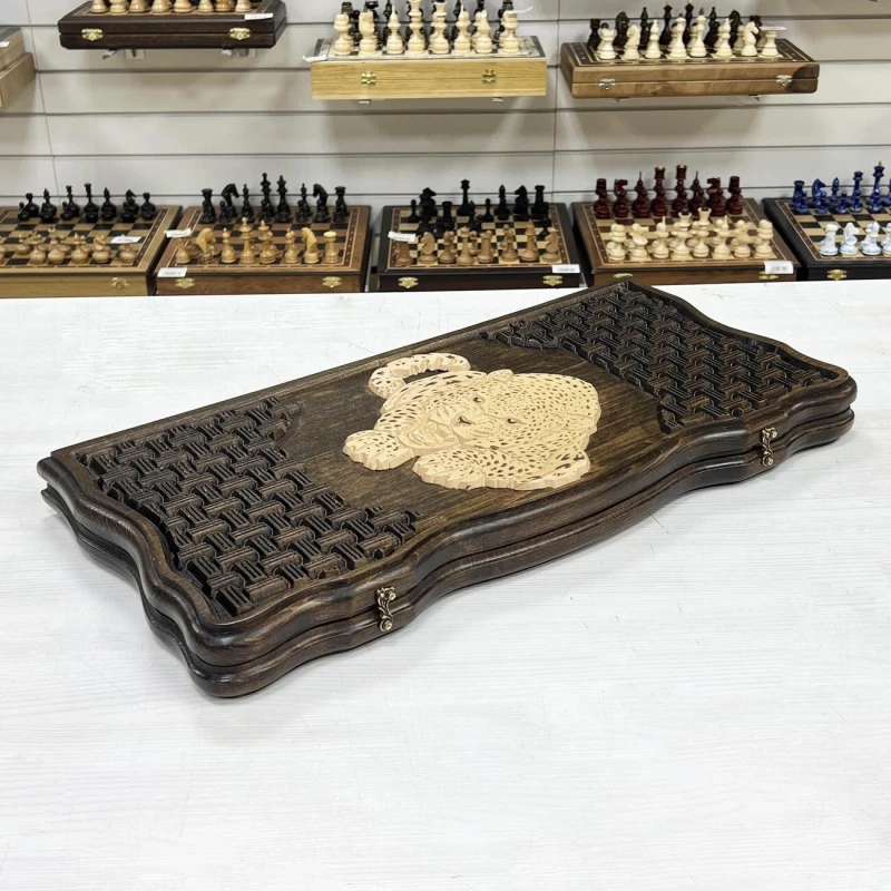 Нарды деревянные резные Гепард 60 см, Artash